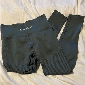Alphalete Gray High-Waisted Seamless Leggings Performance Fit